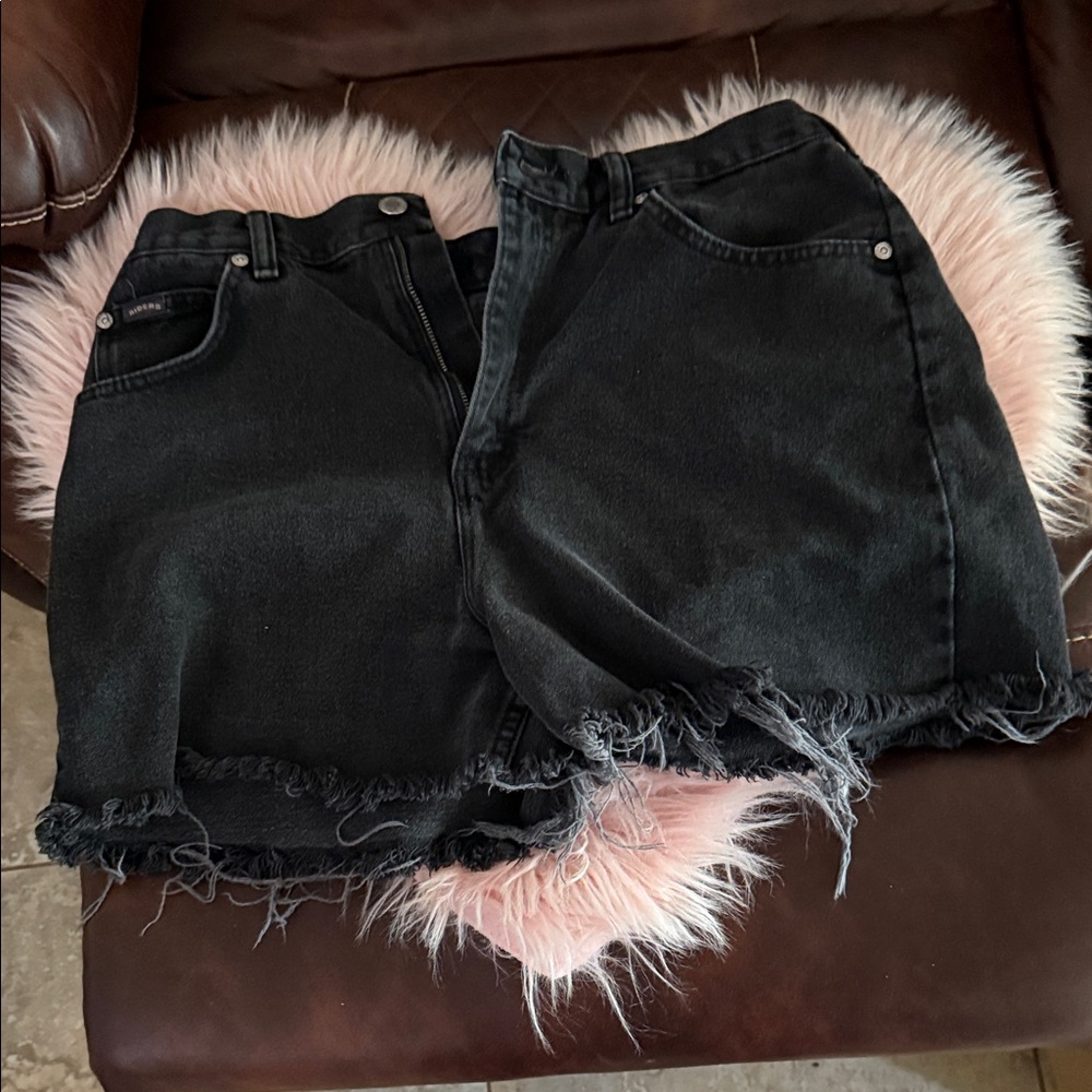 Riders by Lee Dark Jean Shorts with Frayed Hem